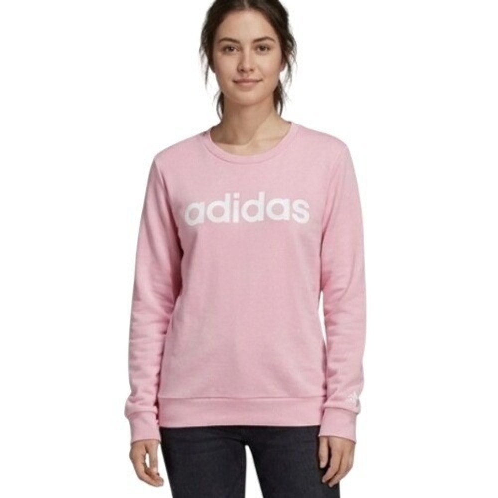 Adidas Sweatshirt Womens 2XL Pink Logo Crewneck Pullover Athleisure NWT Casual